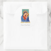 Maagd Mary en Jezus Heilig Water Ronde Sticker (Tas)