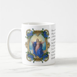 Maagd Mary Floral religieus Memorare Prayer Koffiemok