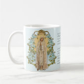 Maagd Mary Floral Religieuze Dame van Fatima Koffiemok (Links)