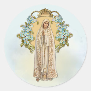 Maagd Mary Floral Religieuze Dame van Fatima Ronde Sticker