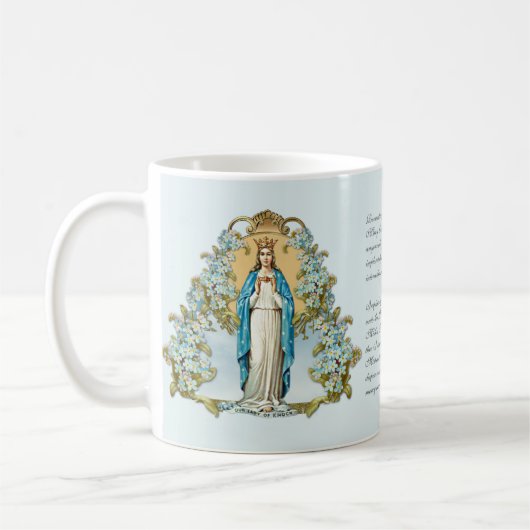 Maagd Mary Floral Religieuze Dame van Knock Koffiemok (Links)