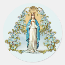 Maagd Mary Floral Religieuze Dame van Knock Ronde Sticker