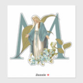 Maagd Mary Floral Religieuze Katholieke Sticker (Vel)