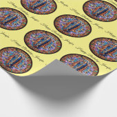 Maagd Mary in Blue Robe Replica Glas in lood Cadeaupapier (Hoek)