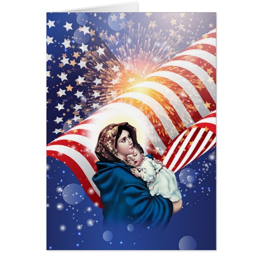 Maagd Mary Jesus American Flag zonder blozen (Voorkant)