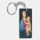Maagd Mary Jesus Christus Religieuze Kunst Sleutelhanger (Voorkant Links)
