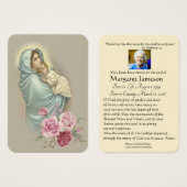 Maagd Mary Jesus Funeral Prayer Memorial Kaart (Voorkant /achterkant)