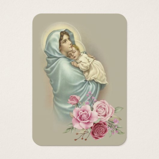 Maagd Mary Jesus Funeral Prayer Memorial Kaart (Voorkant)