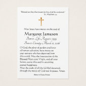 Maagd Mary Jesus Glas in lood katholieke religie Visitekaartje (Achterkant)