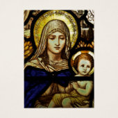 Maagd Mary Jesus Glas in lood katholieke religie Visitekaartje (Voorkant)