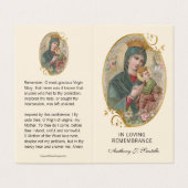 Maagd Mary Jesus Kathokatholieke begrafenis Heilig Visitekaartje (Buitenkant ongevouwen)