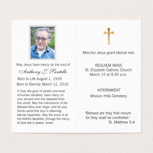 Maagd Mary Jesus Kathokatholieke begrafenis Heilig Visitekaartje (Binnenkant ongevouwen)