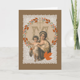 Maagd Mary Jesus Katholieke Thanksgiving herfst Feestdagen Kaart