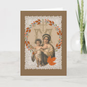 Maagd Mary Jesus Katholieke Thanksgiving herfst Ho Feestdagen Kaart (Voorkant)