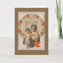 Maagd Mary Jesus Katholieke Thanksgiving herfst Ho Feestdagen Kaart