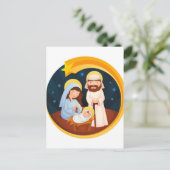 Maagd Mary Jesus Natitivity Kerstmis Briefkaart (Staand voorkant)