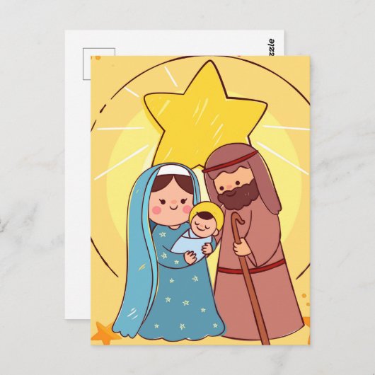 Maagd Mary Jesus Natitivity Kerstmis Briefkaart (Voorkant / Achterkant)