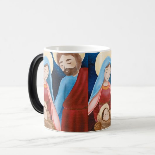 Maagd Mary Jesus Natitivity Kerstmis  Magische Mok (Voorkant links)