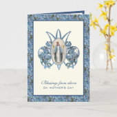 Maagd Mary Jesus rooms-katholieke gebeden Religieu Kaart (Gele Bloem)