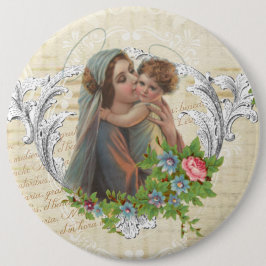  Maagd Mary Jesus Rozen zonder blozen Ronde Button 6,0 Cm