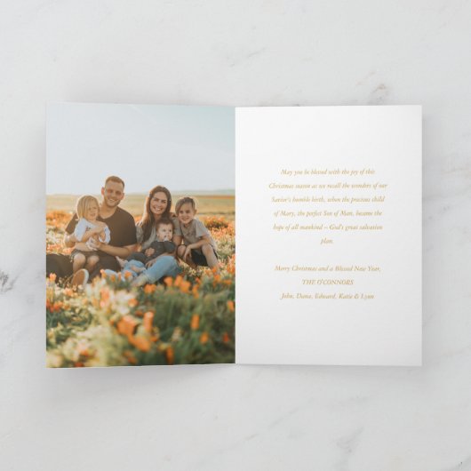 Maagd Mary & Jezus met een katholieke kerstfoto Feestdagen Kaart (Binnen)