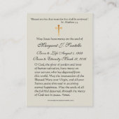 Maagd Mary Katholieke begrafenis Memorial Heilige  Plaatskaartje (Achterkant)