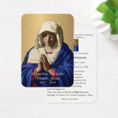 Maagd Mary Katholieke begrafenis Memorial Heilige  Visitekaartje (Bureau)