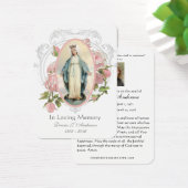 Maagd Mary Katholieke begrafenis Memorial Heilige Visitekaartje (Bureau)