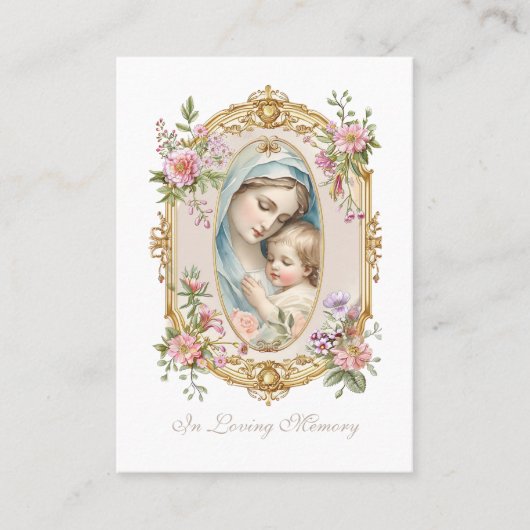 Maagd Mary Katholieke begrafenis Memorial Heilige  Visitekaartje (Voorkant)