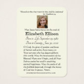 Maagd Mary Katholieke begrafenis Memorial Heilige  Visitekaartje (Achterkant)