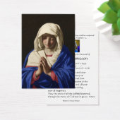 Maagd Mary Katholieke begrafenis Memorial Heilige  Visitekaartje (Bureau)