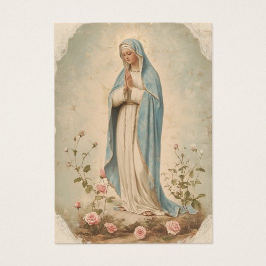 Maagd Mary Katholieke begrafenis Memorial Heilige  Visitekaartje (Voorkant)