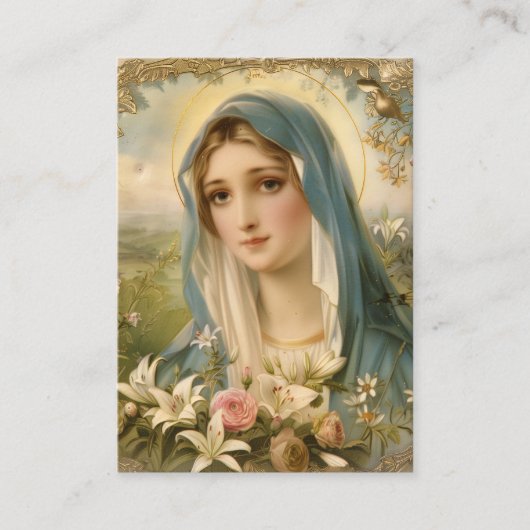 Maagd Mary Katholieke begrafenis Memorial Heilige  Visitekaartje (Voorkant)