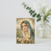 Maagd Mary Katholieke begrafenis Memorial Heilige  Visitekaartje (Staand voorkant)