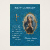 Maagd Mary Katholieke begrafenis Memorial Heilige  Visitekaartje (Voorkant)