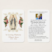 Maagd Mary Katholieke begrafenis Memorial Heilige  Visitekaartje (Voorkant /achterkant)