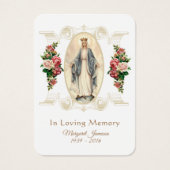 Maagd Mary Katholieke begrafenis Memorial Heilige  Visitekaartje (Voorkant)