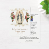Maagd Mary Katholieke begrafenis Memorial Heilige  Visitekaartje (Bureau)