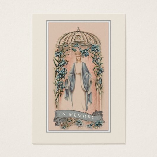 Maagd Mary Katholieke begrafenis Memorial Heilige  Visitekaartje (Voorkant)