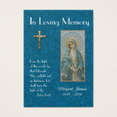 Maagd Mary Katholieke begrafenis Memorial Heilige  Visitekaartje (Voorkant)