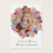 Maagd Mary Katholieke begrafenis Memorial Heilige  Visitekaartje (Voorkant)
