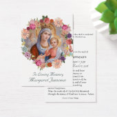Maagd Mary Katholieke begrafenis Memorial Heilige  Visitekaartje (Bureau)