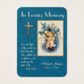 Maagd Mary Katholieke begrafenis Memorial Heilige  Visitekaartje (Voorkant)