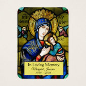 Maagd Mary Katholieke begrafenis Memorial Heilige  Visitekaartje (Voorkant)