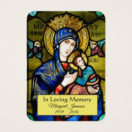 Maagd Mary Katholieke begrafenis Memorial Heilige Visitekaartje (Voorkant)