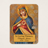 Maagd Mary Katholieke begrafenis Memorial Heilige  Visitekaartje (Voorkant)