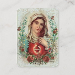 Maagd Mary Katholieke begrafenis Memorial Heilige Visitekaartje