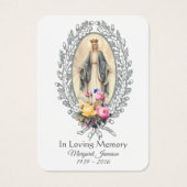 Maagd Mary Katholieke begrafenis Memorial Heilige  Visitekaartje (Voorkant)