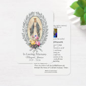Maagd Mary Katholieke begrafenis Memorial Heilige  Visitekaartje (Bureau)
