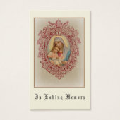 Maagd Mary Katholieke begrafenis Memorial Heilige  Visitekaartje (Voorkant)